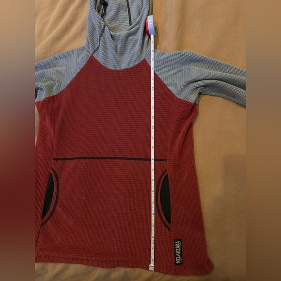 Melanzana Micro Grid Hoodie - Red/Slate - XS - Picture 5 of 7
